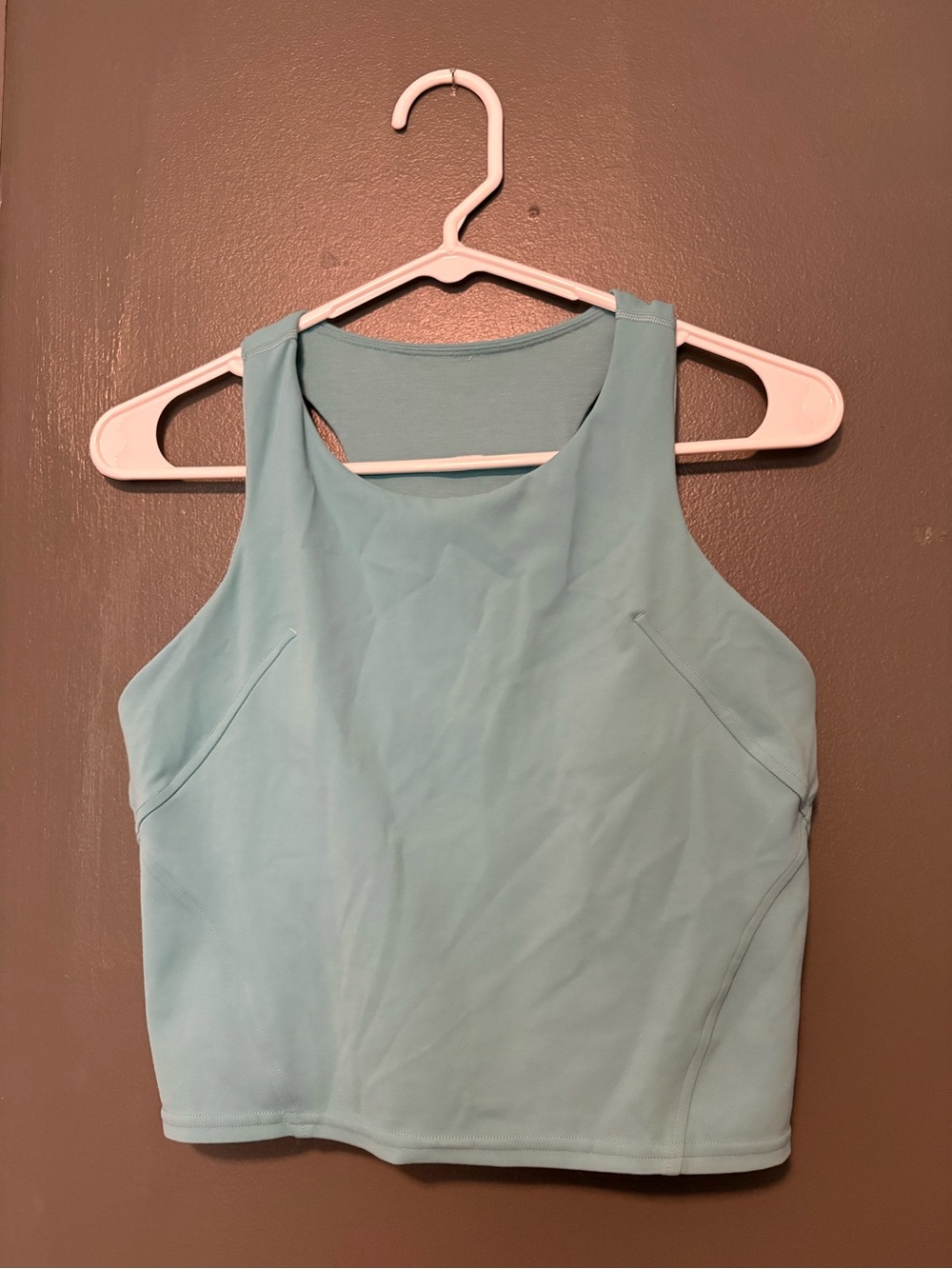 Lululemon Align High Neck Tank Womens 10 Light Blue Racerback Cropped Padded